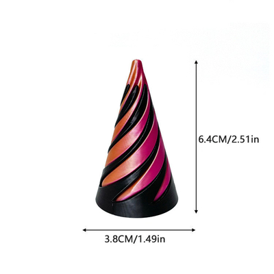 3D gedrukt Fidget Toy Plastic Pla Spiral Pyramid Cone Onmogelijk Fidget Cone voor Unisex
