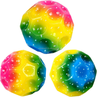 Meerdere kleuren Extreme Pu Foam High Bounce Balls Regenboog Maan Ruimtebal voor Kinderen Speel