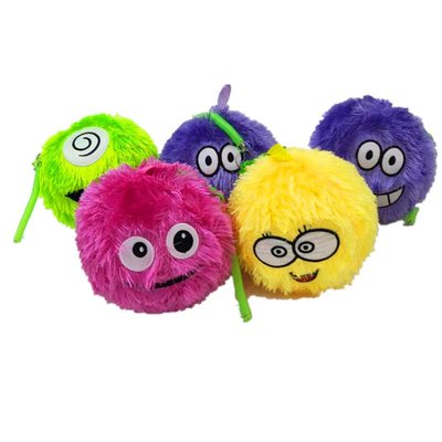 FUZZY BALL EMOT 15 cm Shaggy Plush Ball Emoties Tassel Inner Ball Materiaal PVC 15 cm