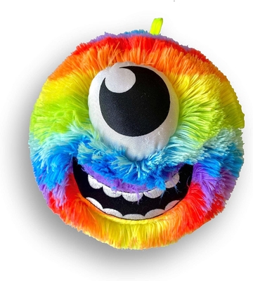 Inner Ball Material PVC Plush Rainbow Face Fur Ball Mascot voor maatwerk
