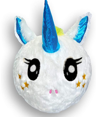 Furry Friendz Plush Unicorn opblaasbare bal speelgoed Wit 9 inch voor uw kleintjes