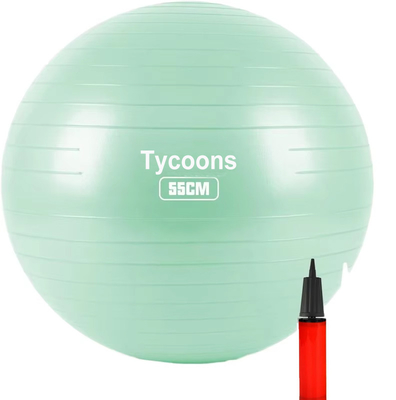 Availalbe OEM 55cm PVC Anti-Burst Gym Exercise Yoga Ball met luchtpomp en kleurrijk