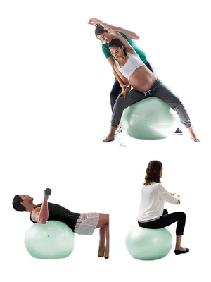 Availalbe OEM 55cm PVC Anti-Burst Gym Exercise Yoga Ball met luchtpomp en kleurrijk