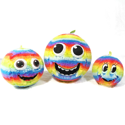 OEM ODM Geaccepteerd Kinderen Glimlachend Gelukkig Gezicht Opblaasbare Pelzige Bal Met 3D Ogen Regenboog Ouderdomsbereik 5-7 Jaar