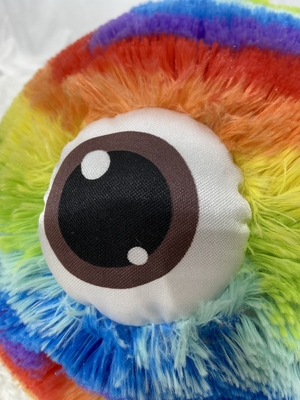 OEM ODM Geaccepteerd Kinderen Glimlachend Gelukkig Gezicht Opblaasbare Pelzige Bal Met 3D Ogen Regenboog Ouderdomsbereik 5-7 Jaar