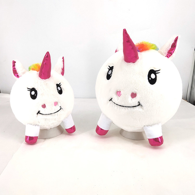 Unisex zachte regenboog opblaasbare eenhoornbal 10&quot; pluis speelgoed met pomp en PVC binnenste bal materiaal