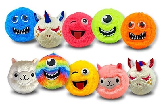 23cm Fuzzy Emoj Harige opblaasbare bal met Fuzzy Monster Design leeftijdsbereik 14 jaar en ouder