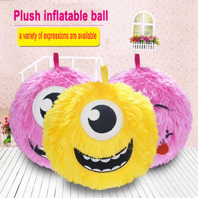 Unisex plastic opblaasbare pluizige bal met grappig gezicht