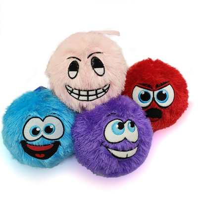 Unisex veiligheid zachte rode pluis baby speelgoed pvc opblaasbare ballen met pluis geslachtneutraal