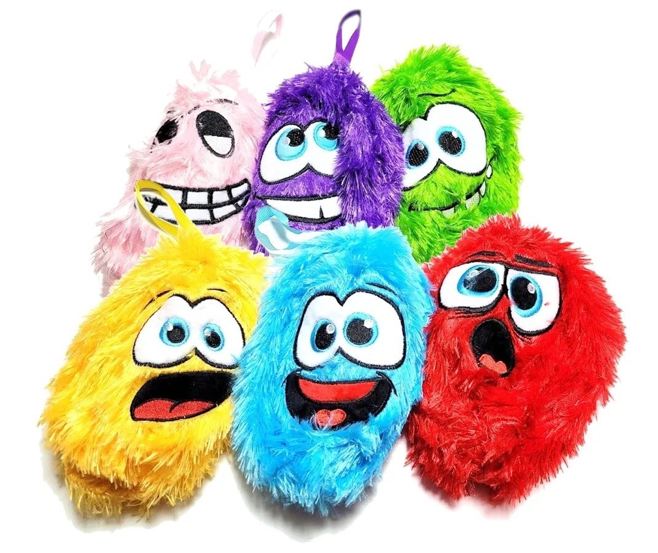 FUZZY BALL EMOT 15 cm Shaggy Plush Ball Emoties Tassel Inner Ball Materiaal PVC 15 cm