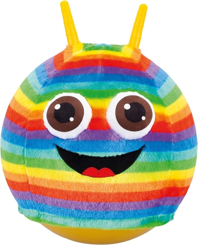 Outdoor Fun Essentiële Unisex Jumping Ball met Fluffy Plush Cover en Regenboog Design
