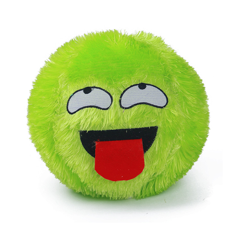 Unisex plastic opblaasbare pluizige bal met grappig gezicht